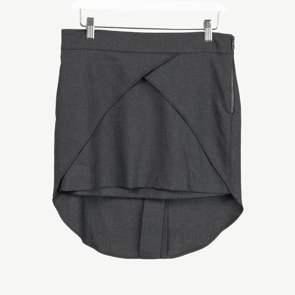 Brunello Cucinello Grey Wool Layered Fish-Tail Mini Skirt